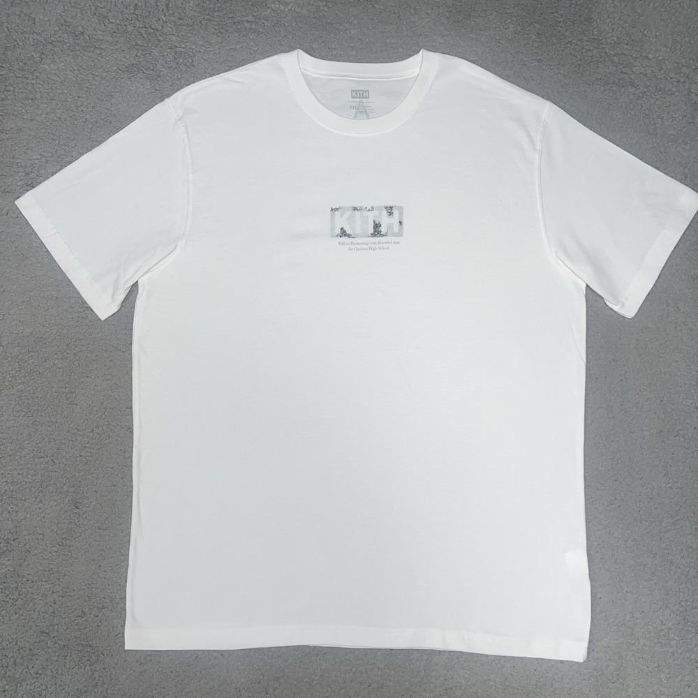 Kith x Arsham Studio Cardozo Arts T Shirt Men's Sz 2XL XXL White Eroded Logo Tee